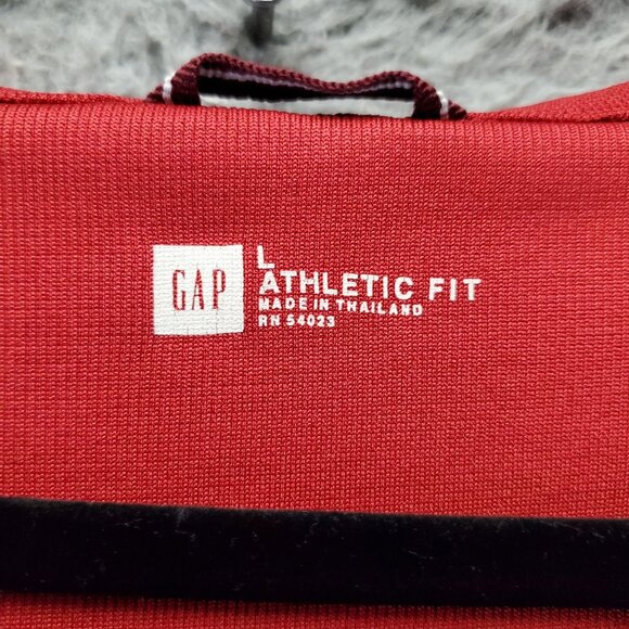 GAP Top Womens Large Red Athletic Fit Lightweight Nylon Long Sleeve Hoodie - Picture 3 of 9